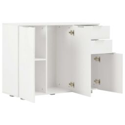 Berkfield Home Sideboard High Gloss White 107x35x76 cm - Size: 107 x 35 x 76 cm - thumbnail 4