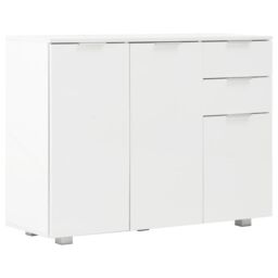 Berkfield Home Sideboard High Gloss White 107x35x76 cm - Size: 107 x 35 x 76 cm - thumbnail 2