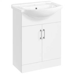 Kelvenix Bathroom Vanity Unit with Ceramic Basin in White - thumbnail 1