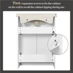 Kelvenix Bathroom Vanity Unit with Ceramic Basin in White - thumbnail 5