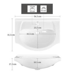 Kelvenix Bathroom Vanity Unit with Ceramic Basin in White - thumbnail 3