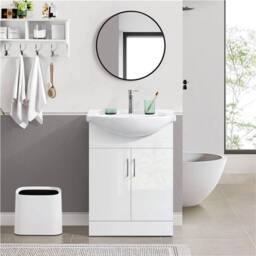 Kelvenix Bathroom Vanity Unit with Ceramic Basin in White - thumbnail 4