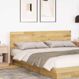 Berkfield Home Headboard 200 cm Solid Wood Oak in Brown - thumbnail 3