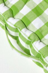 Homescapes Block Check Cotton Gingham Floor Cushion in Green - Size: 50 cm x 50 cm - thumbnail 4