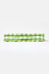 Homescapes Block Check Cotton Gingham Floor Cushion in Green - Size: 50 cm x 50 cm - thumbnail 5