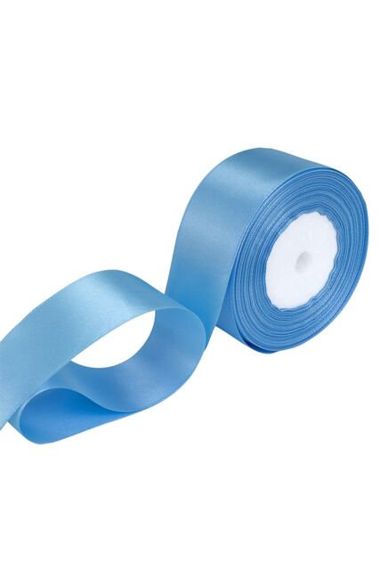 Neel Blue Double Sided Satin Polyester Ribbon Roll, 25mm x 25 Metres in Baby Blue - image 1