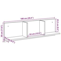 Berkfield Home Wall Cabinet 100x16.5x30 cm Brown Oak Engineered Wood - thumbnail 9