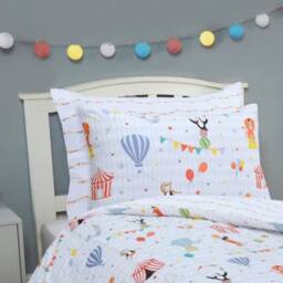 Smart Living Luxury Easy Care Circus Reversible Duvet Cover With Pillowcases - Size: Single - thumbnail 2