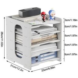 Havendro 5Tier Desktop File Holder A4 Paper Storage Tray Office in White - Size: 0.6m2 - thumbnail 2