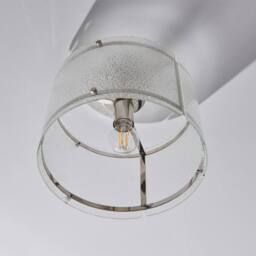 Pagazzi Traynor Clear & Satin Nickel Flush Ceiling Light - thumbnail 5