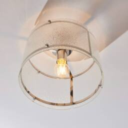 Pagazzi Traynor Clear & Satin Nickel Flush Ceiling Light - thumbnail 6
