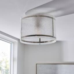 Pagazzi Traynor Clear & Satin Nickel Flush Ceiling Light - thumbnail 4