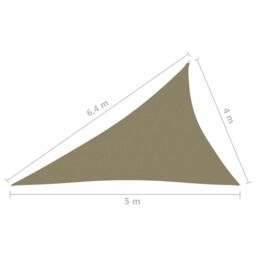 Berkfield Home Sunshade Sail Oxford Fabric Triangular 4x5x6.4 m Beige - thumbnail 6