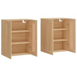 Berkfield Home Wall Mounted Cabinets 2 pcs Sonoma Oak Engineered Wood in Light Tan - thumbnail 4