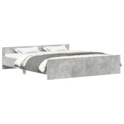 Berkfield Home Bed Frame with Headboard with Footboard Concrete Grey 180x200 cm… - Size: Super King - thumbnail 1