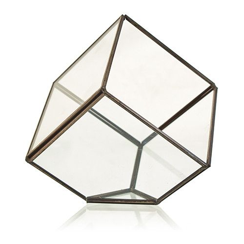 KDMD Glass Terrarium - Cube on Corner in Brown - image 1