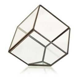 KDMD Glass Terrarium - Cube on Corner in Brown - thumbnail 1