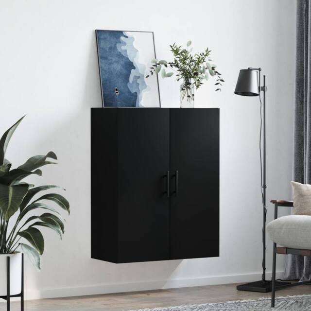 Berkfield Home Wall Mounted Cabinet Black 69.5x34x90 cm - image 1