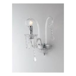 Netlighting Wall Light Chrome Crystal 22x30x25cm in Silver - Size: 22 x 30 x 25 cm - thumbnail 1