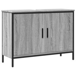 Berkfield Home Bathroom Sink Cabinet Grey Sonoma 80x30x60 cm Engineered Wood - Size: 80 x 30 x 60 cm - thumbnail 2