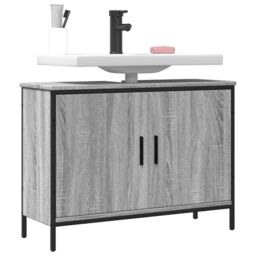 Berkfield Home Bathroom Sink Cabinet Grey Sonoma 80x30x60 cm Engineered Wood - Size: 80 x 30 x 60 cm - thumbnail 1
