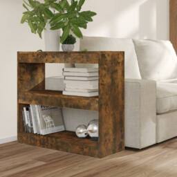 Berkfield Home Decorative Book Cabinet/Room Divider Smoked Oak 80x30x72 cm in Brown - Size: 80 x 30 x 72 cm - thumbnail 6
