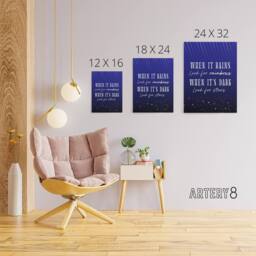 "Artery8 When It's Dark Look For Stars Oscar Wilde Quote Canvas Wall Art Print in Blue - Size: W12"" x H16""" - thumbnail 4