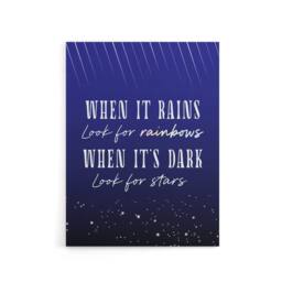 "Artery8 When It's Dark Look For Stars Oscar Wilde Quote Canvas Wall Art Print in Blue - Size: W12"" x H16""" - thumbnail 1