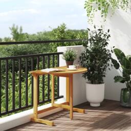Berkfield Home Beautiful Folding Balcony Table 90x60x72 cm Solid Wood Acacia in Brown - Size: 90 x 60 x 72 cm