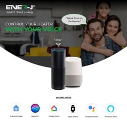 ENER-J Smart WiFi PTC Ceramic 2000W Heater, UK BS Plug in White - thumbnail 5