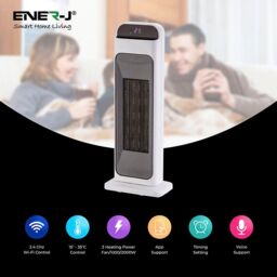 ENER-J Smart WiFi PTC Ceramic 2000W Heater, UK BS Plug in White - thumbnail 2
