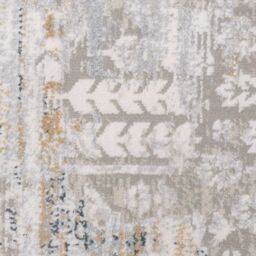 Kukoon Grey Gold Metallic Floral Motif Textured Low Pile Area Rug in Metallics - Size: 80 cm x 150 cm - thumbnail 4