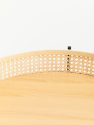 Orsina Natural Rattan Top Coffee Table With Cross Legs, Hand Woven Square Webbed Table, Sleek Wooden Coffee Table - thumbnail 6