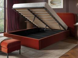 Solace+Co Lena Velvet Ottoman Bed Burnt Orange - Size: King - thumbnail 3