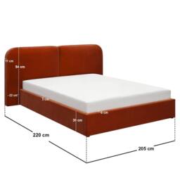 Solace+Co Lena Velvet Ottoman Bed Burnt Orange - Size: King - thumbnail 6