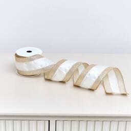 Melody Maison Large Gold & Ivory Iridescent Wired Ribbon Garland - 270cm in Pink - thumbnail 6