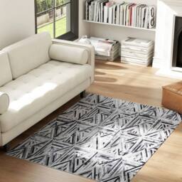 VOGREX Non-Slip Washable Rug, Chenille Floor Carpet in Grey - Size: 120 cm x 170 cm - thumbnail 4
