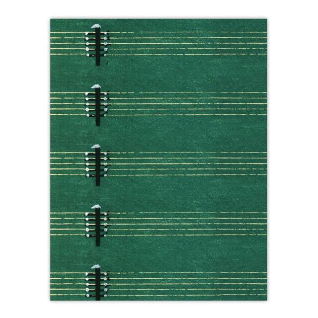 "Artery8 Vintage Lute Strings Pattern Vintage Japan Wall Art Print Korin in Green - Size: W12"" x H16""" - image 1