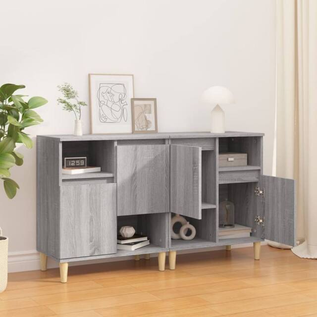 Berkfield Home Sideboards 2 pcs Grey Sonoma 60x35x70 cm Engineered Wood - Size: 60 x 35 x 70 cm - image 1