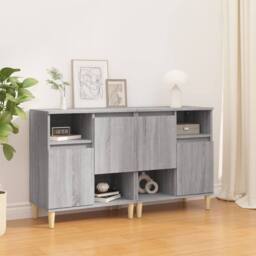 Berkfield Home Sideboards 2 pcs Grey Sonoma 60x35x70 cm Engineered Wood - Size: 60 x 35 x 70 cm - thumbnail 2