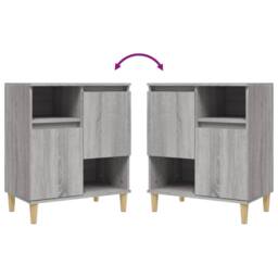 Berkfield Home Sideboards 2 pcs Grey Sonoma 60x35x70 cm Engineered Wood - Size: 60 x 35 x 70 cm - thumbnail 7