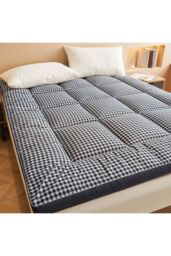 Living and Home 10cm Comfortable Quilted Mattress Topper in Dark Grey - Size: King - thumbnail 1