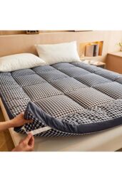 Living and Home 10cm Comfortable Quilted Mattress Topper in Dark Grey - Size: King - thumbnail 3
