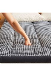 Living and Home 10cm Comfortable Quilted Mattress Topper in Dark Grey - Size: King - thumbnail 5
