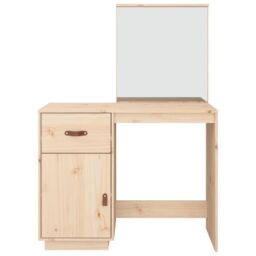 Berkfield Home Cosmetic Desk 95x50x134 cm Solid Wood Pine in Brown - Size: 95 x 50 x 134 cm - thumbnail 6