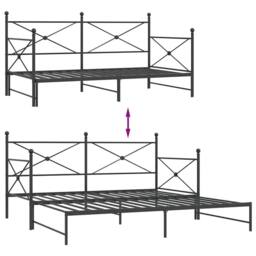 Berkfield Home Durable Daybed with Trundle without Mattress Black 100x200 cm Steel - thumbnail 9