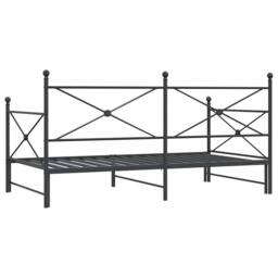Berkfield Home Durable Daybed with Trundle without Mattress Black 100x200 cm Steel - thumbnail 8