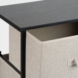 Scottish Everlastings Ltd 4 Drawer Black Cabinet with Beige Fabric Drawers - thumbnail 2