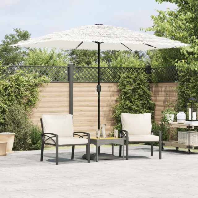 Berkfield Home Garden Parasol with Steel Pole White 300x200x250 cm - Size: 300 x 200 x 250 cm - image 1