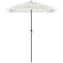 Berkfield Home Garden Parasol with Steel Pole White 300x200x250 cm - Size: 300 x 200 x 250 cm - thumbnail 4